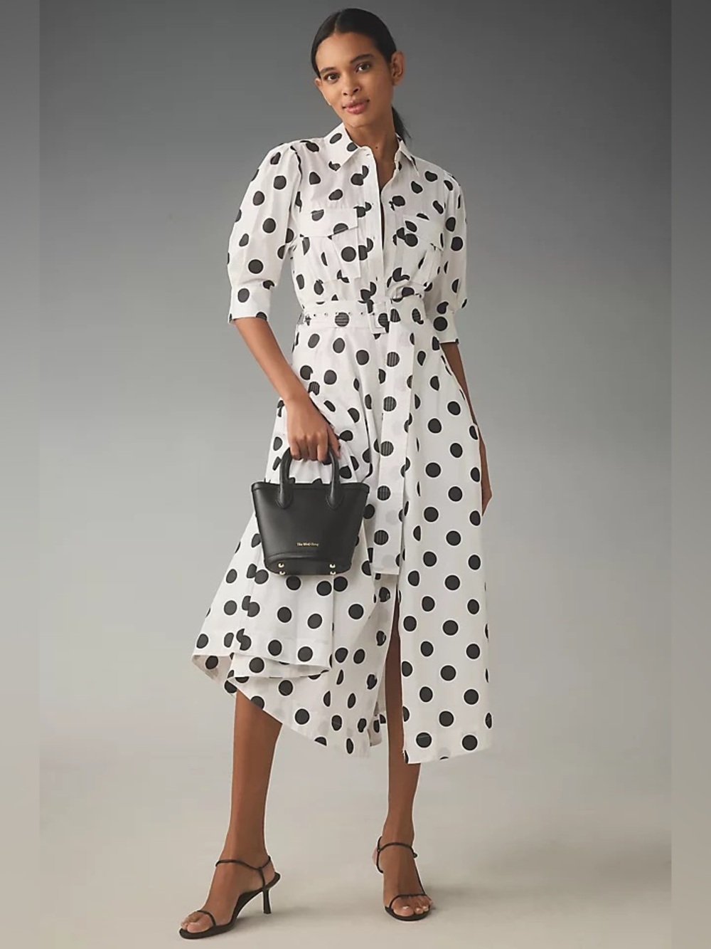 Essentiel Antwerp Anthropologie Fingy Puff Sleeve Midi Dress NO BELT NWOT